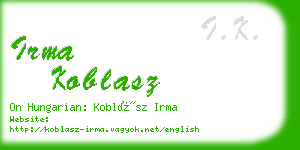 irma koblasz business card